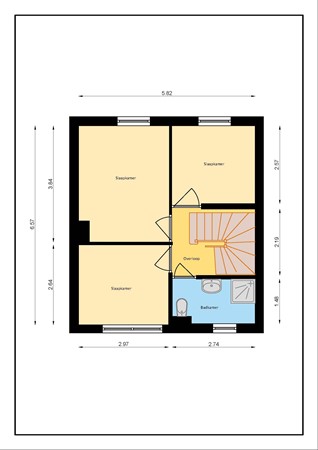 Floorplan - Troelstrastraat 29, 3291 BX Strijen